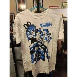My Hero Academia T-Shirt Large White and Japanese Anime Blue Graphic NWT CR3